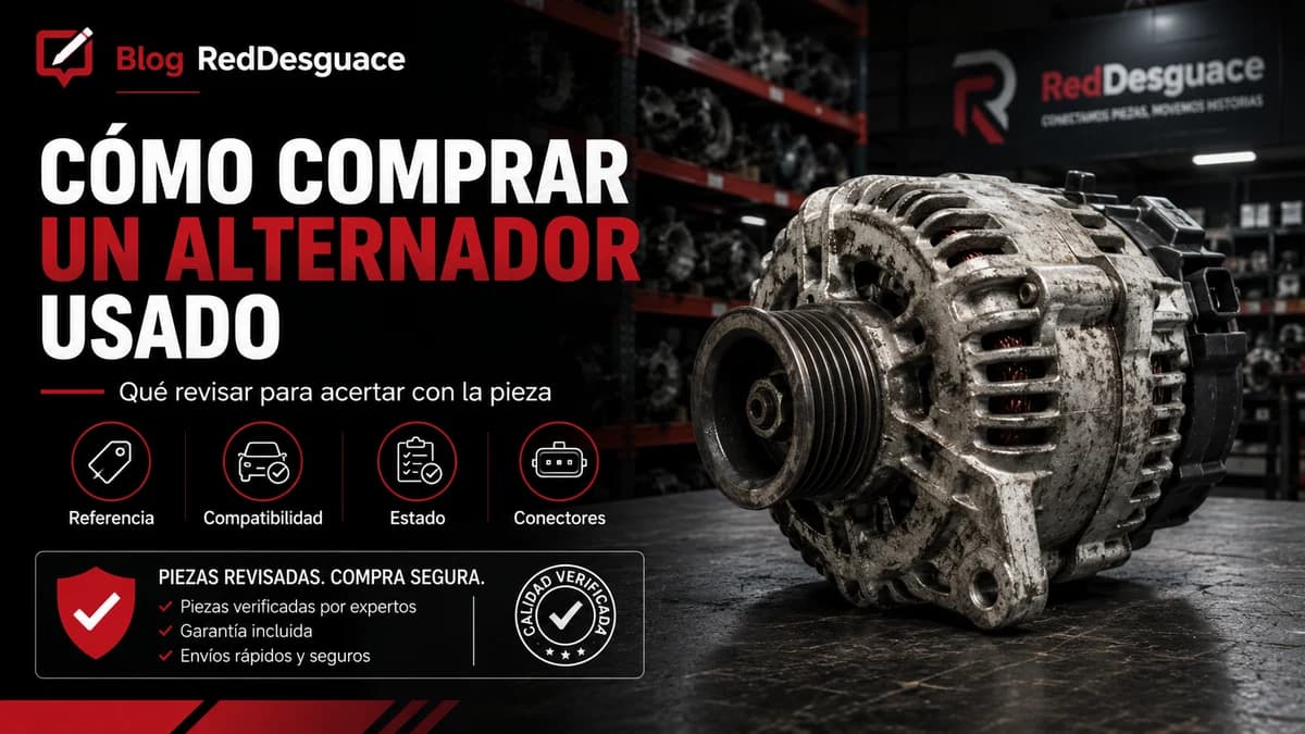 Alternador usado de desguace listo para comprobación antes de la venta