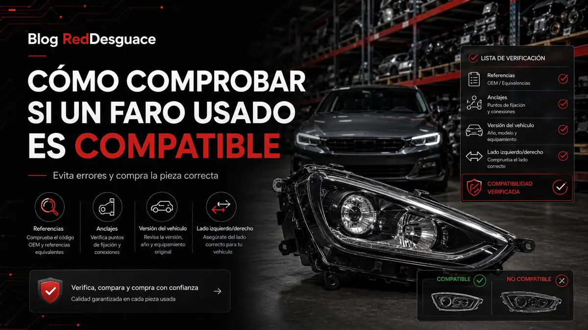 Comprobar si un faro usado es compatible con un vehículo