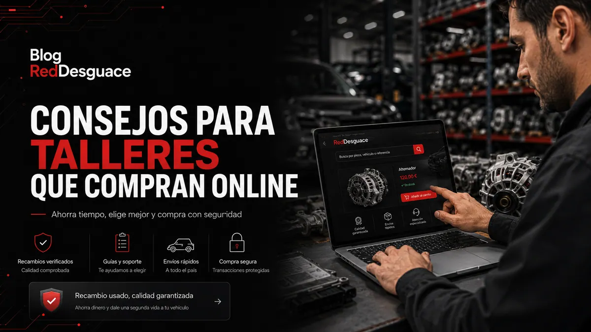 Taller profesional comprando recambios usados online