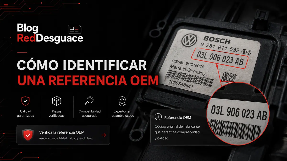 Identificar referencia OEM en una pieza de automóvil usada
