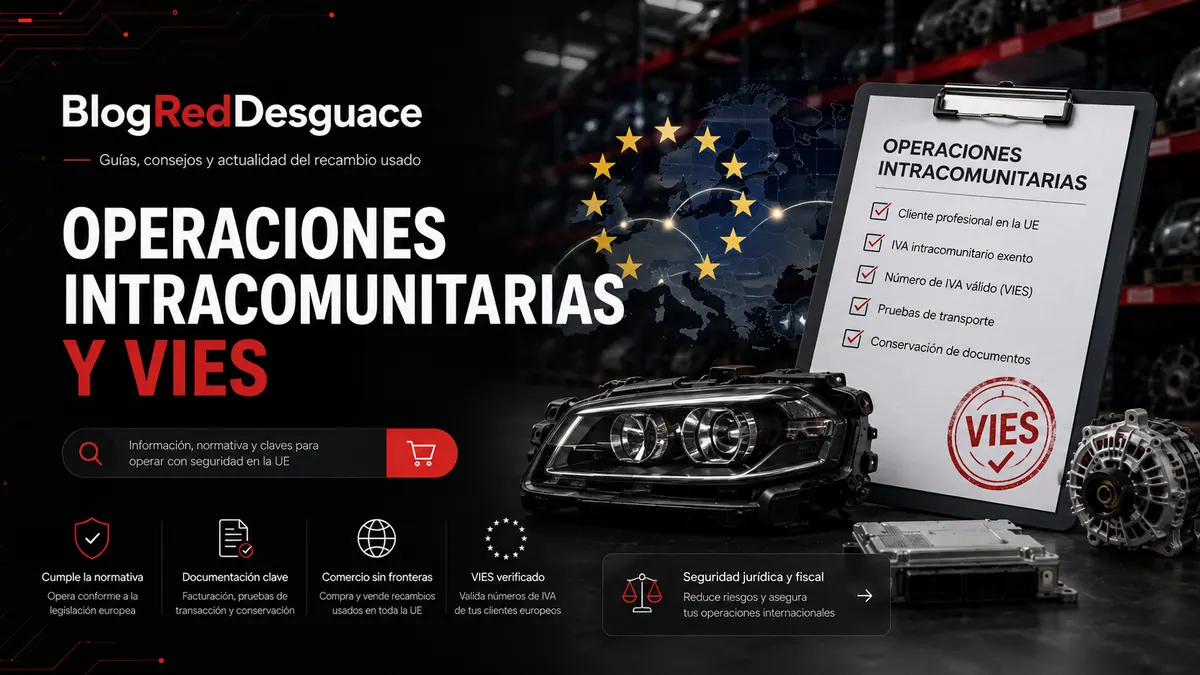Operaciones intracomunitarias y comprobación VIES para recambios usados