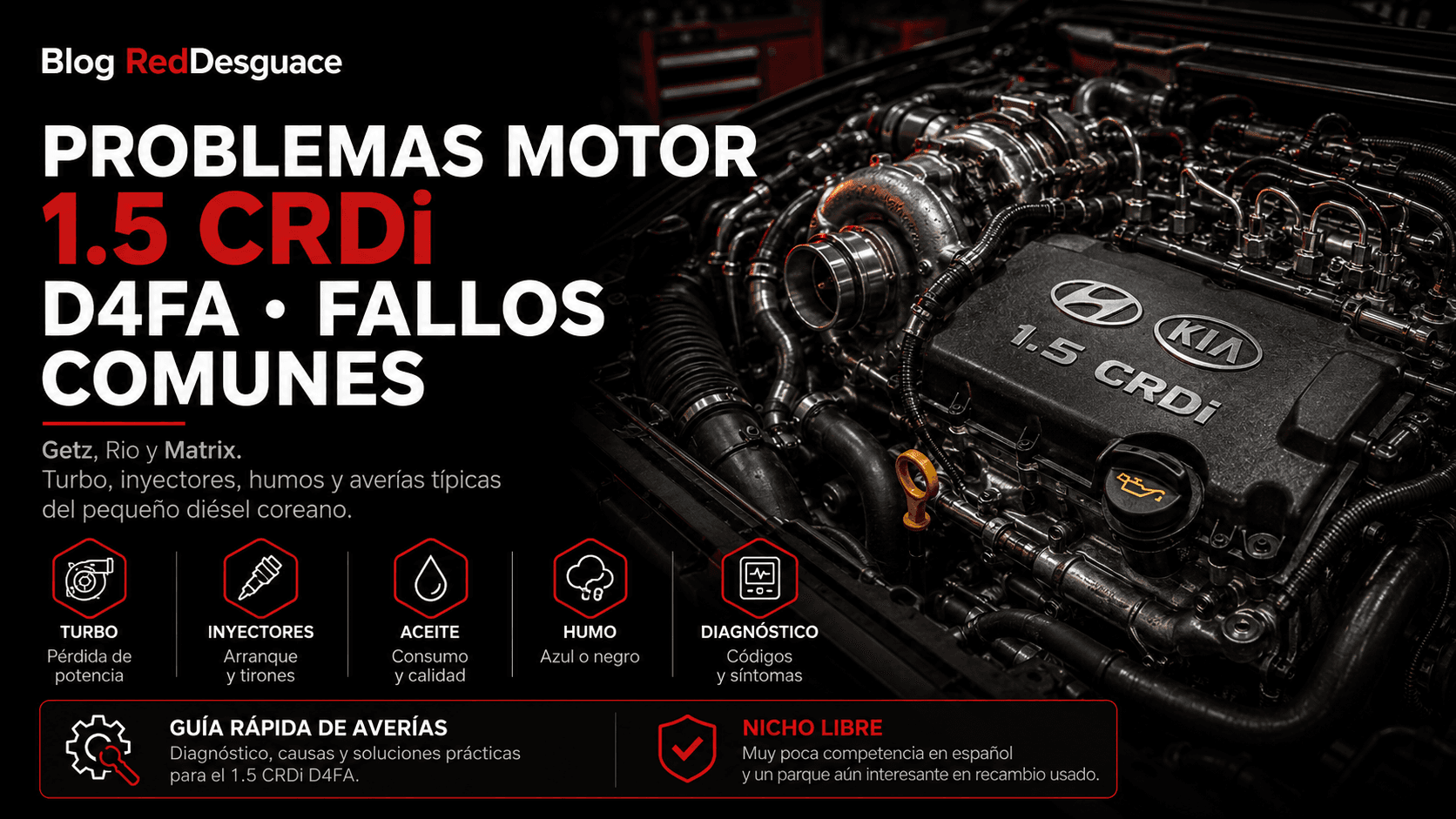 Motor Hyundai Kia 1.5 CRDi D4FA completo de desguace