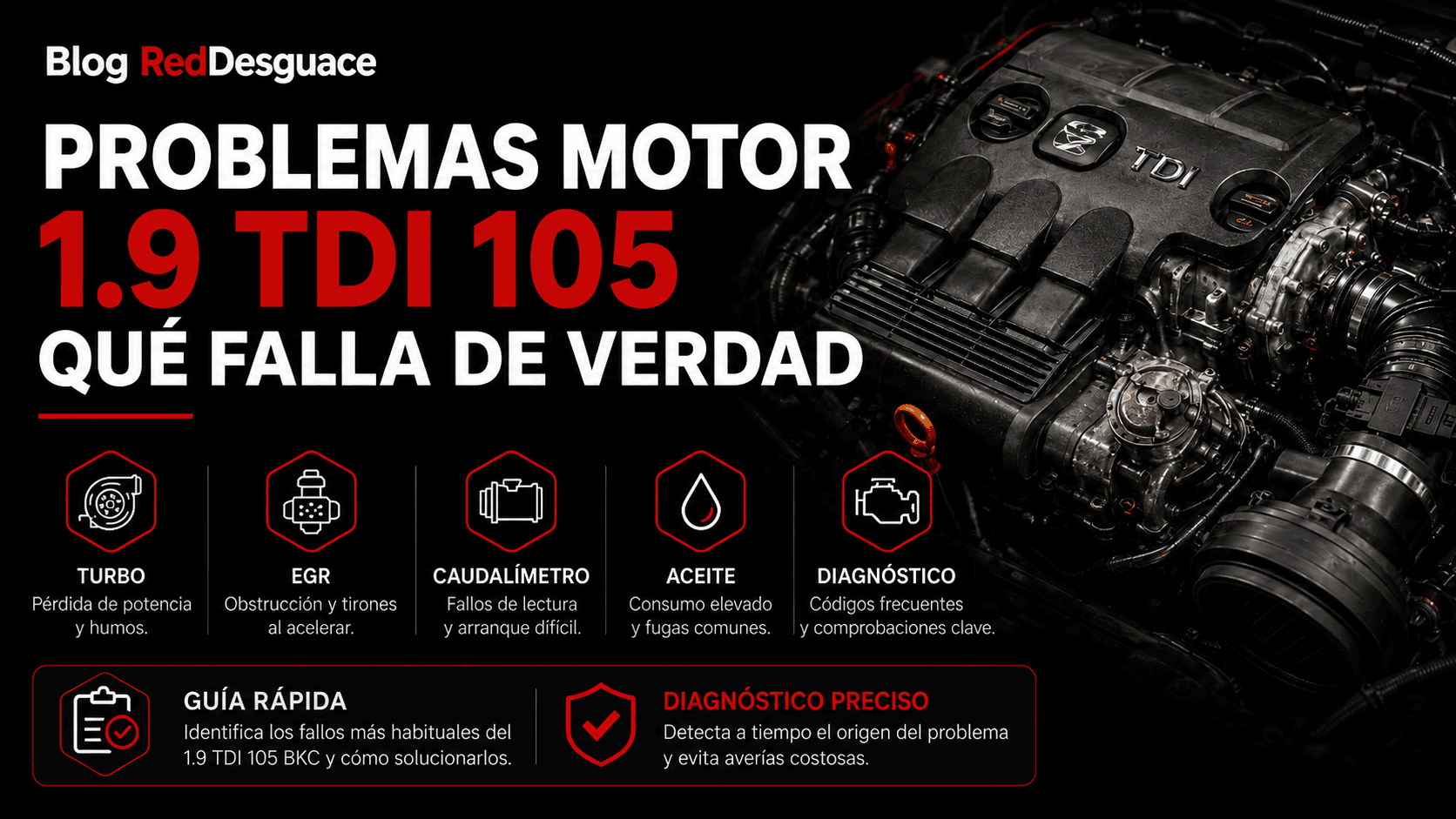 Motor 1.9 TDI 105cv BKC de segunda mano revisado en desguace