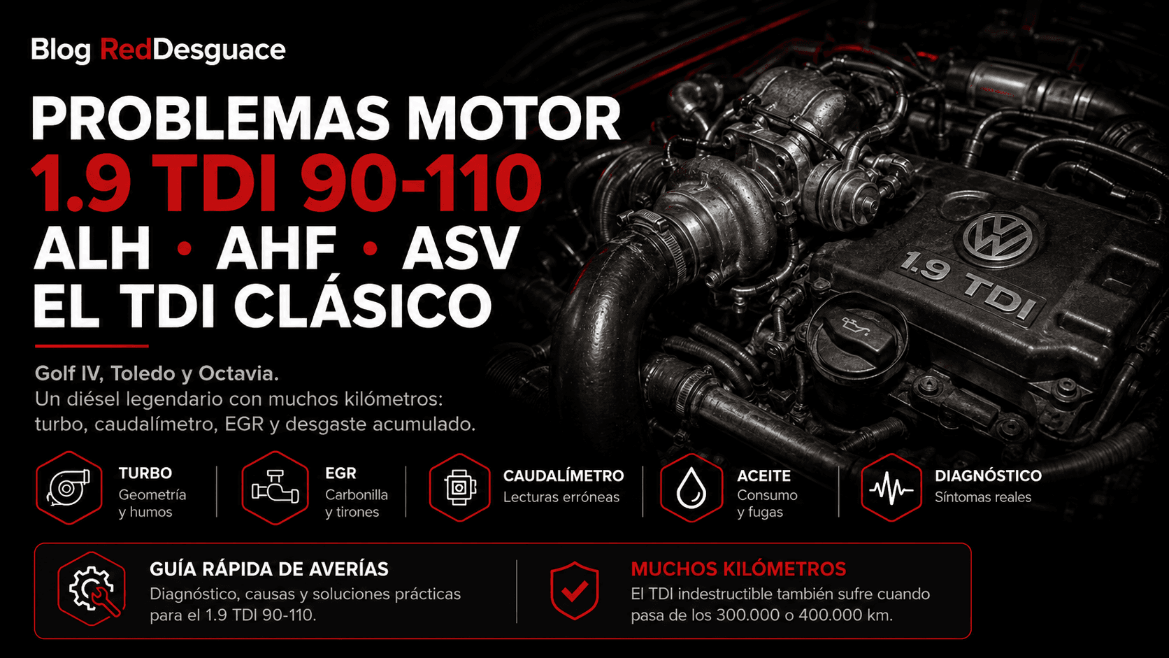 Motor 1.9 TDI de bomba rotativa ALH en desguace