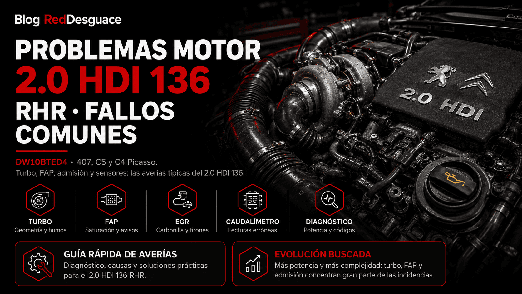 Motor 2.0 HDI 136cv RHR con filtro de partículas