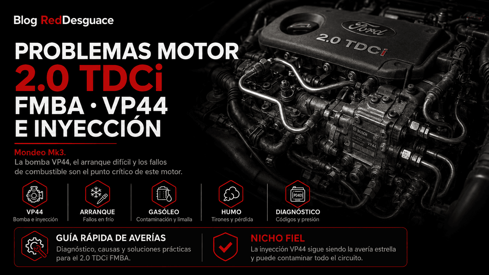 Motor Ford 2.0 TDCi FMBA del Mondeo en desguace