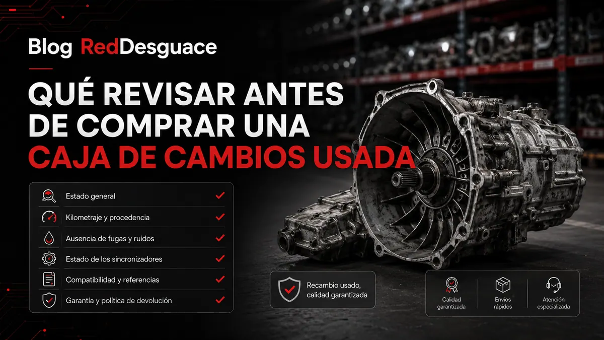 Caja de cambios usada revisada antes de la compra