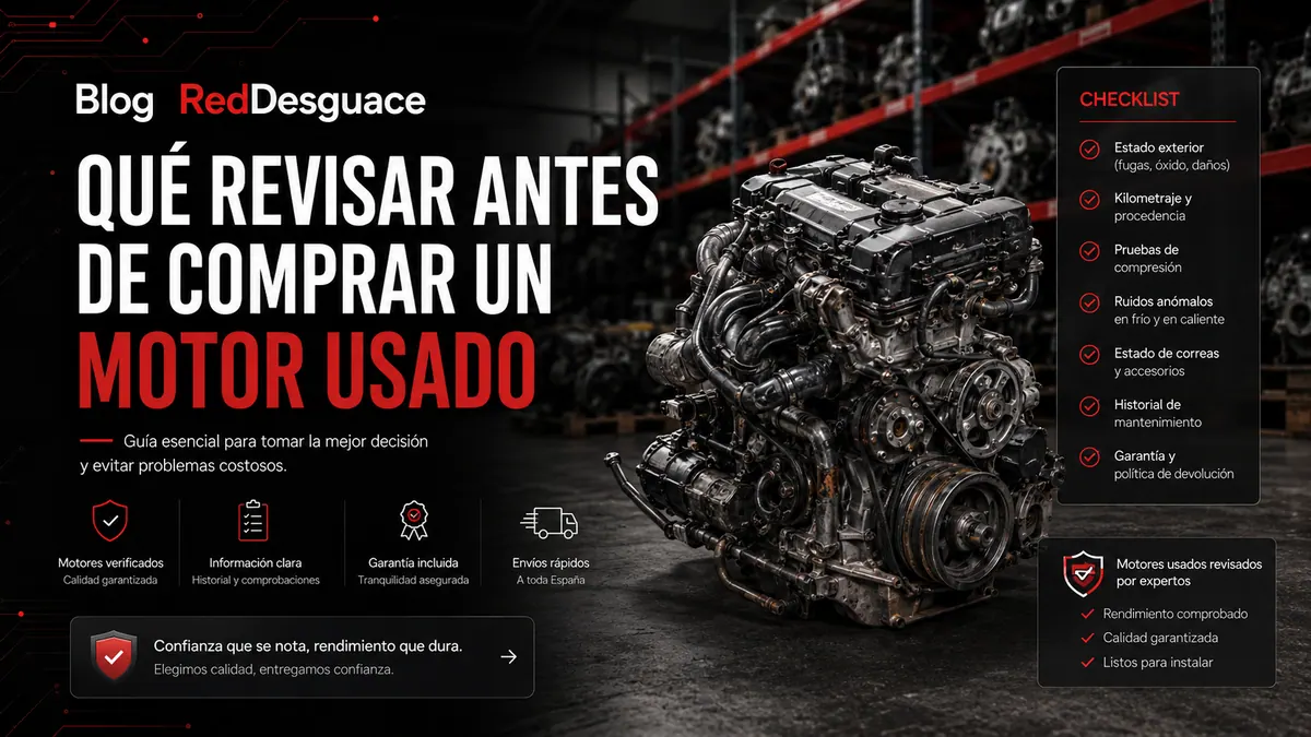 Motor usado de desguace revisado antes de comprar